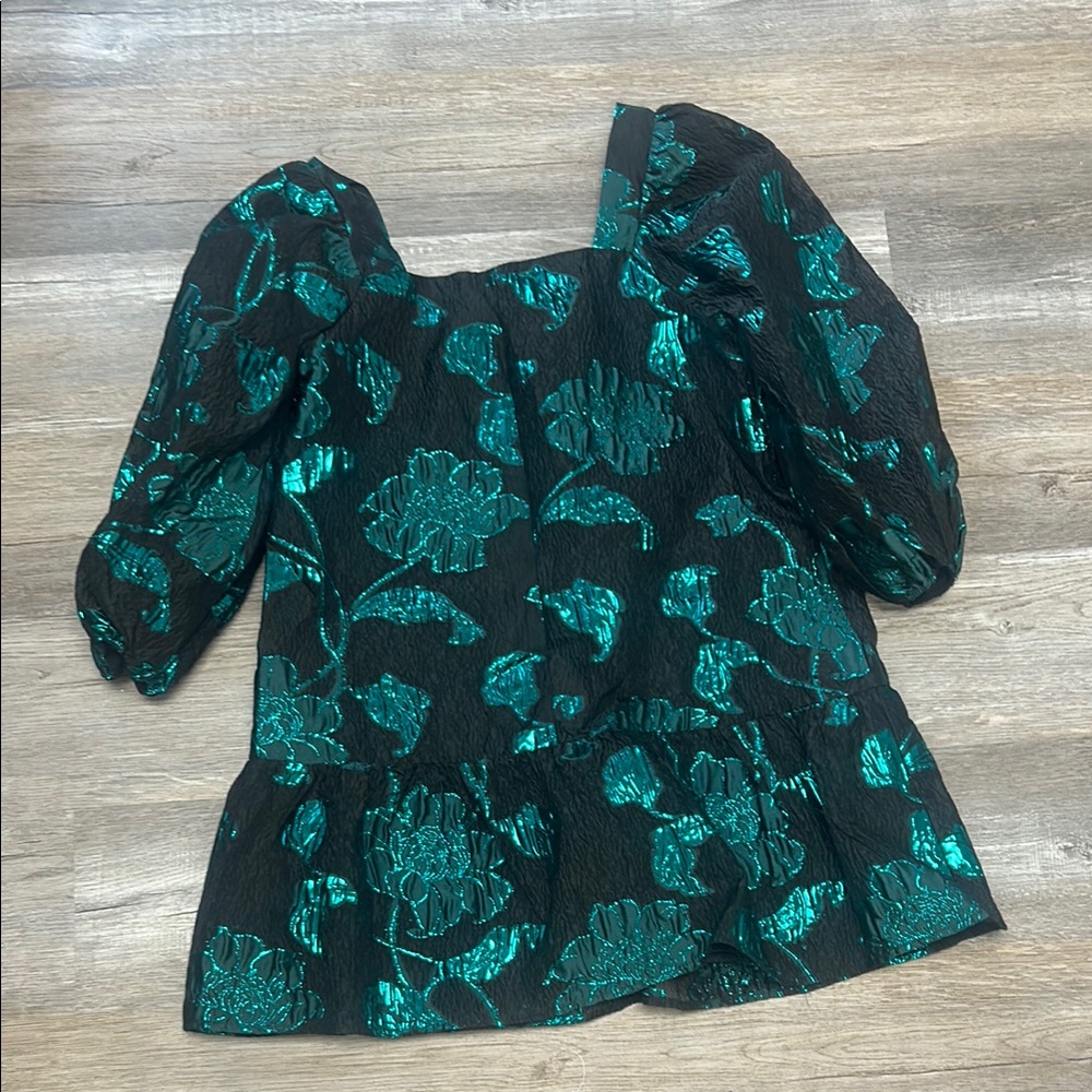 Jealous Tomato Black and Green Floral Dress